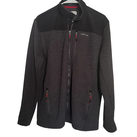 Orvis Classic Collection Full-Zip Jacket Gray Black Medium Fleece Lined Outdoor - Picture 1 of 10